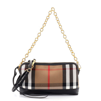 Burberry Abingdon Convertible Clutch House Check Canvas Small
