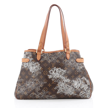 Louis Vuitton Batignolles Handbag Limited Edition Monogram Dentelle Horizontal Brown