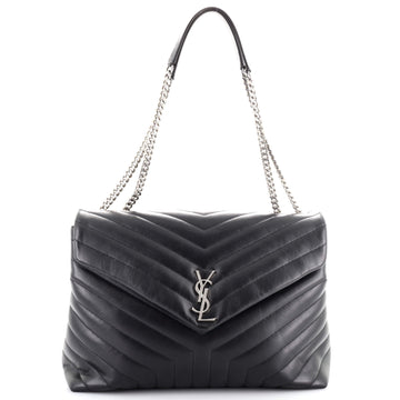 Saint Laurent LouLou Shoulder Bag Matelasse Chevron Leather Large
