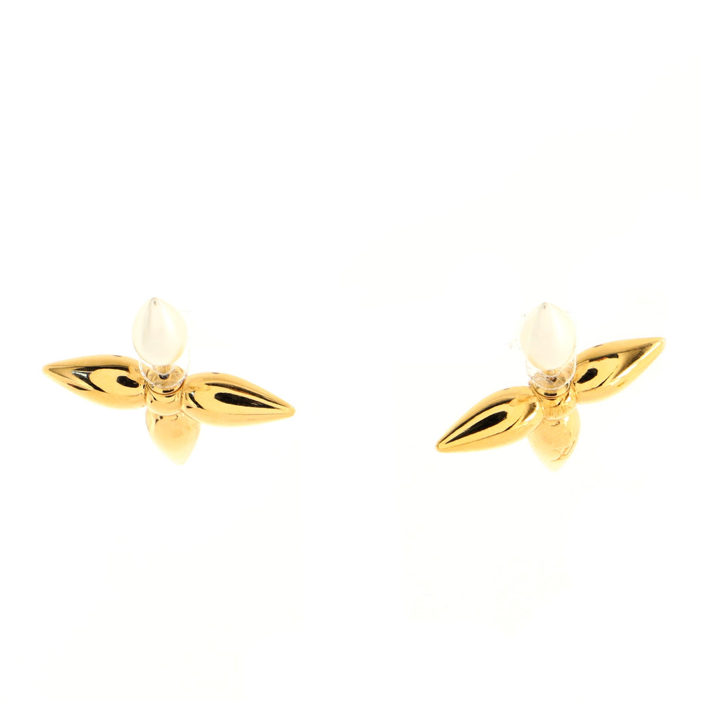 Louis Vuitton Louisette Stud Earrings Metal with Faux Pearls Gold 1520543