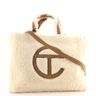Telfar UGG Reverse Shopping Tote Shearling and Suede Medium