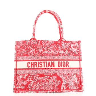 Christian Dior Book Tote Embroidered Canvas Medium