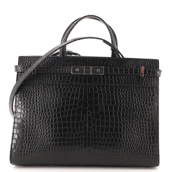 Saint Laurent Manhattan Tote Crocodile Embossed Leather Small