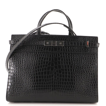 Saint Laurent Manhattan Tote Crocodile Embossed Leather Small
