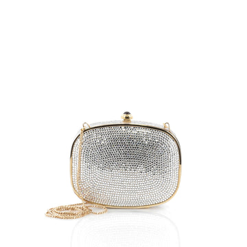 Judith Leiber Minaudiere Crystal Small Silver
