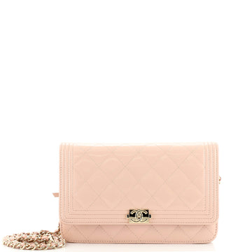 Chanel Boy Wallet on Chain Quilted Patent