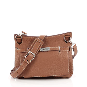 Hermes Jypsiere Handbag Clemence 28 Brown