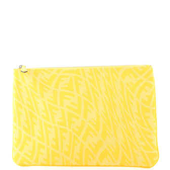 Fendi Flat Zip Pouch Vertigo Zucca Canvas Medium