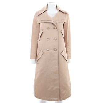 Chanel Women's Double Breasted Trench Coat Silk