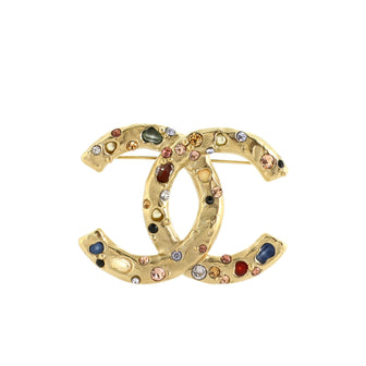 Chanel CC Brooch Metal with Faux Pearls, Resin, and Crystals