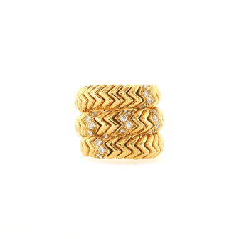 Bvlgari Spiga Double Wrap Ring Yellow Gold with Diamonds