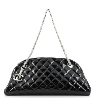 Chanel Just Mademoiselle Bag Quilted Patent Medium