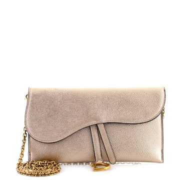 Christian Dior Saddle Chain Wallet Leather