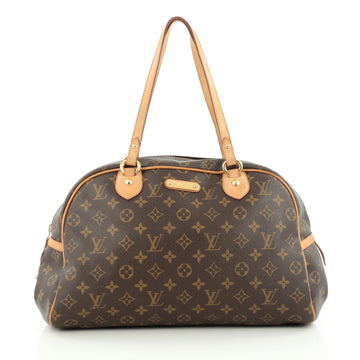 Louis Vuitton Montorgueil Handbag Monogram Canvas PM Brown