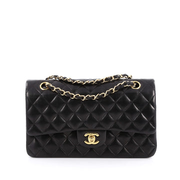Chanel Classic Double Flap Bag Quilted Lambskin Medium Black