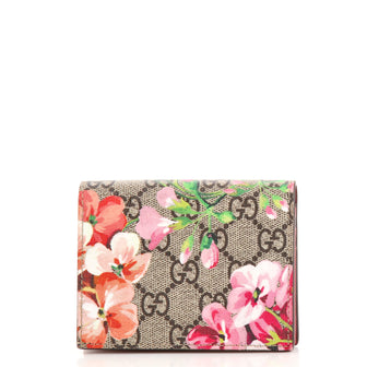 Gucci Flap Card Case Blooms Print GG Coated Canvas