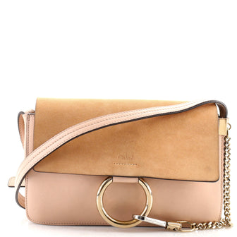 Chloe Faye Shoulder Bag Leather and Suede Small