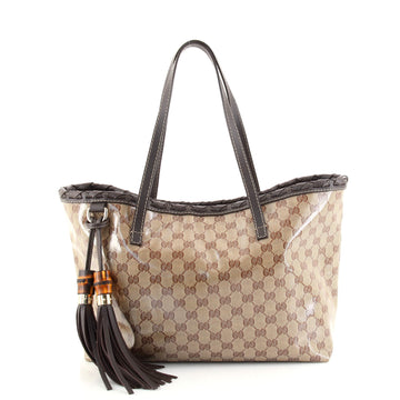 Gucci Bamboo Tassel Tote (Outlet) GG Coated Canvas Medium