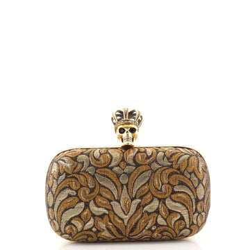Alexander McQueen Crowned Skull Box Clutch Jacquard