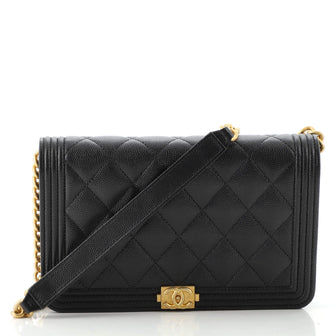 Chanel Boy Wallet on Chain Quilted Caviar