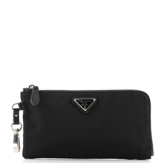 Prada Wristlet Zip Pouch Tessuto Medium