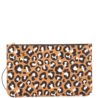 Louis Vuitton Neverfull Pochette Wild at Heart Leopard Print Coated Canvas Large