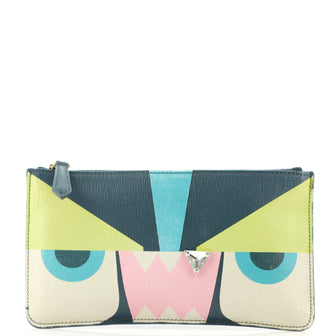 Fendi Monster Pouch Printed Leather Mini