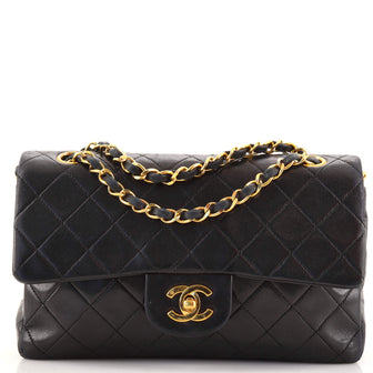 Chanel Vintage Classic Double Flap Bag Quilted Lambskin Small