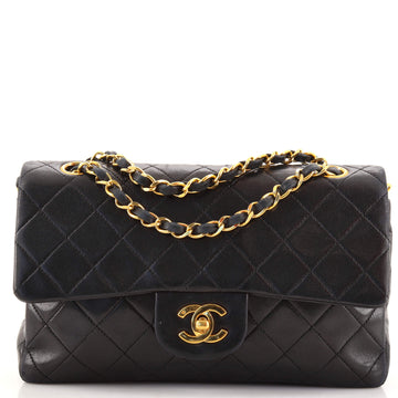 Chanel Vintage Classic Double Flap Bag Quilted Lambskin Small