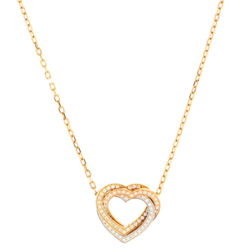 Cartier Trinity de Cartier Heart Pendant Necklace 18K Tricolor Gold with Pave Diamonds