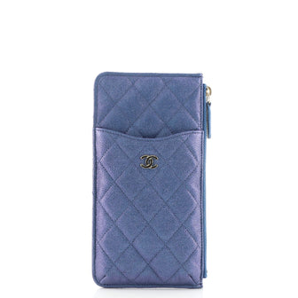 Chanel Classic Phone Case Pouch Quilted Iridescent Caviar