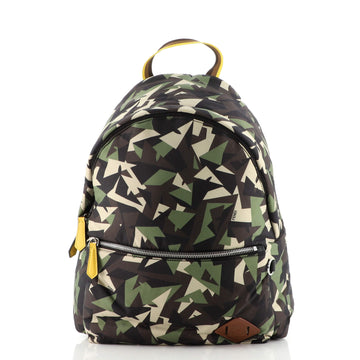 Fendi Front Pocket Backpack Printed Nylon Large
