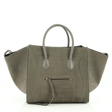 Celine Phantom Handbag Crocodile Embossed Leather Medium