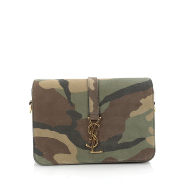 Saint Laurent Monogram Universite Handbag Camo Suede Medium