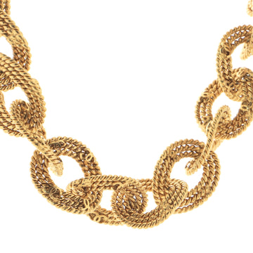 Chanel Vintage CC Twist Oval Link Toggle Necklace Metal Large