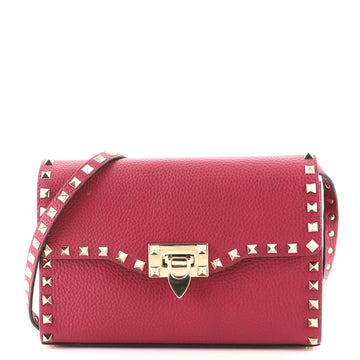 Valentino Rockstud Flip Lock Flap Bag Leather Medium
