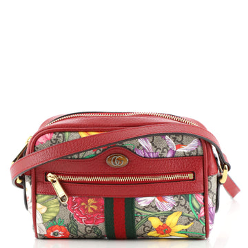 Gucci Ophidia Shoulder Bag Flora GG Coated Canvas Mini