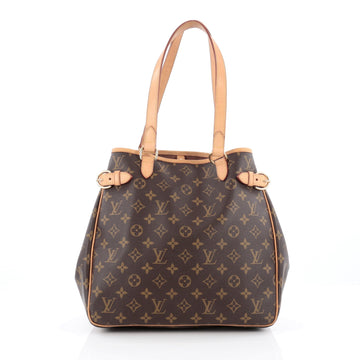 Louis Vuitton Batignolles Handbag Monogram Canvas Vertical Brown