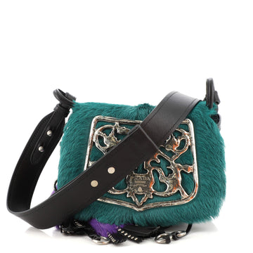 Prada Corsaire Shoulder Bag Calf Hair and Quilted Velvet Small