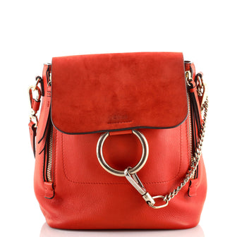 Chloe Faye Backpack Leather and Suede Small