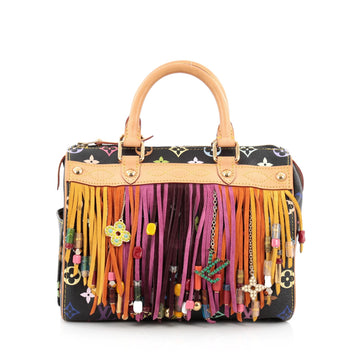 Louis Vuitton Speedy Handbag Limited Edition Fringe Monogram Multicolor 25