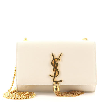 Saint Laurent Classic Monogram Tassel Crossbody Bag Leather Small