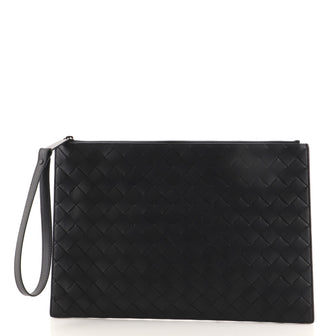 Bottega Veneta Flat Zip Pouch Intrecciato Nappa Medium