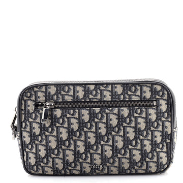 Christian Dior Toiletry Wristlet Pouch Oblique Canvas