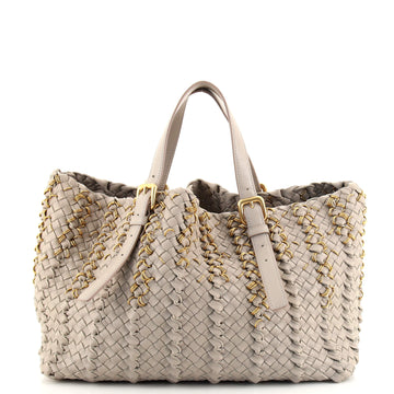 Bottega Veneta Lido Tote Intrecciato Nappa with Metal Rings Small
