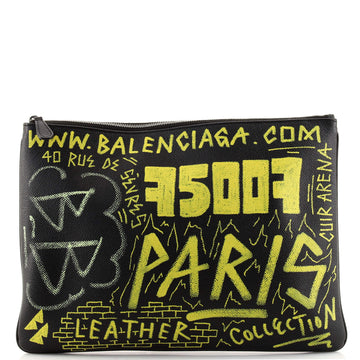 Balenciaga Graffiti Pouch Leather