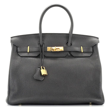 Hermes Birkin Handbag Black Togo with Gold Hardware 35