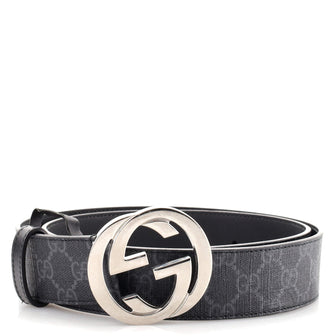 Gucci Interlocking G Belt GG Coated Canvas Wide