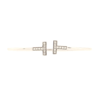 Tiffany & Co. T Wire Bracelet 18K White Gold with Diamonds