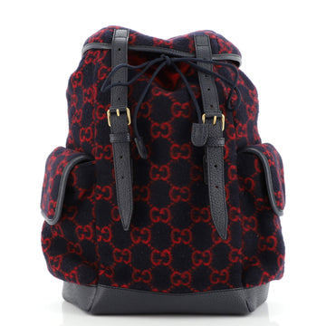Gucci Double Pocket Belt Backpack GG Wool Medium